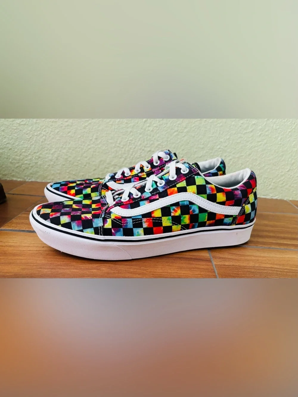 Vans Checkerboard Low Top Sneakers in Black Multicolor